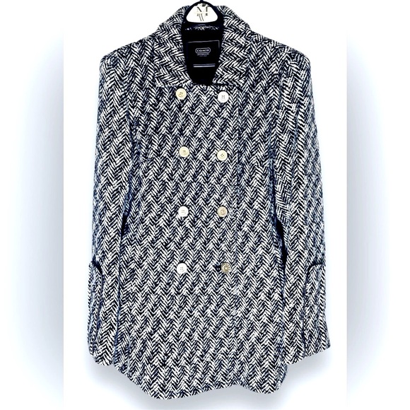 COACH Peacoat~Herringbone~Size12~NWOT! - Picture 1 of 11